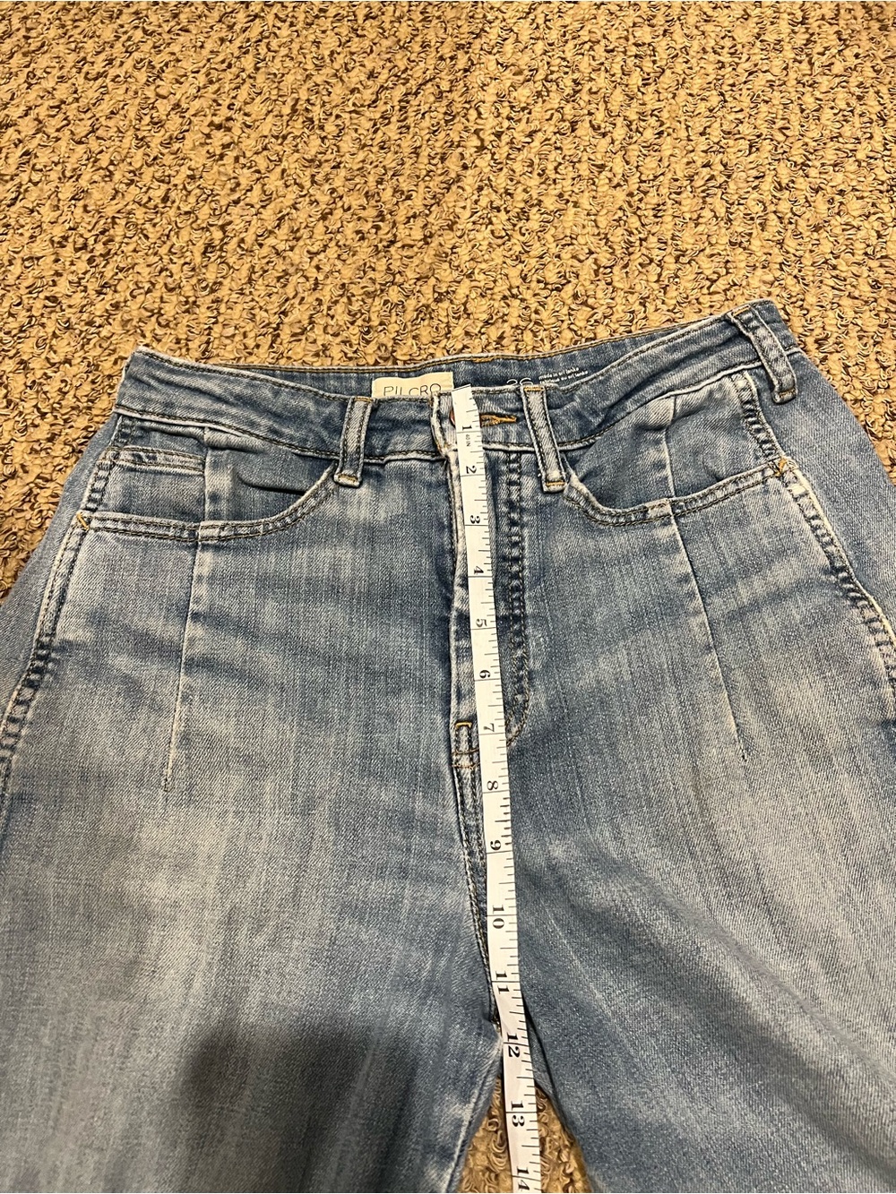 Pilcro Anthropologie Barrel Jeans Womens 26 High Rise Cropped Curved Denim - Picture 11 of 12